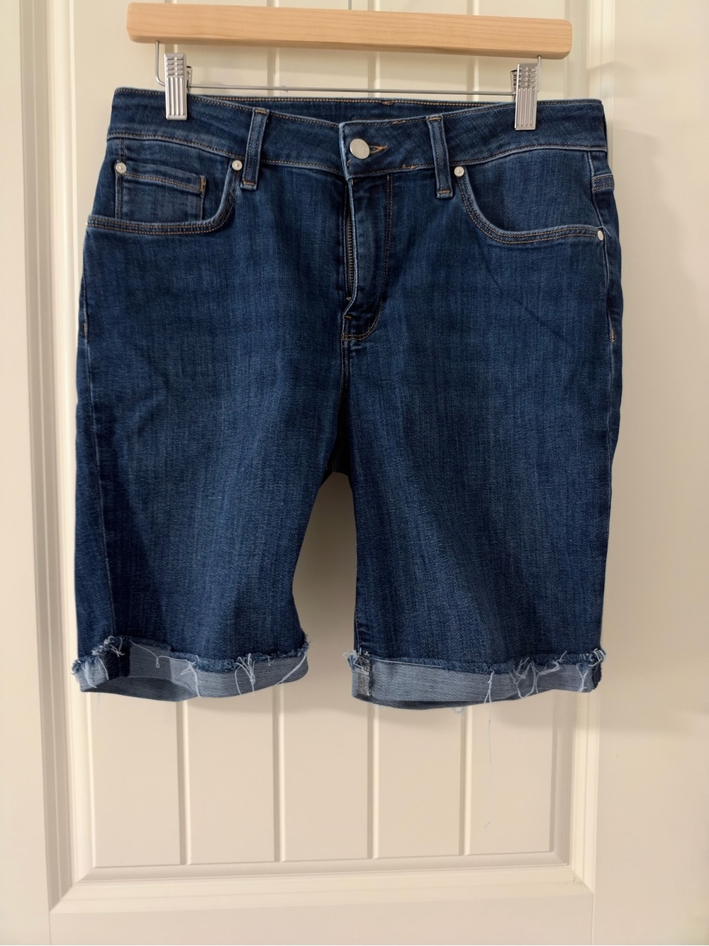 Mavi Women’s Alexis Dark Blue Rolled-Hem Denim Shorts